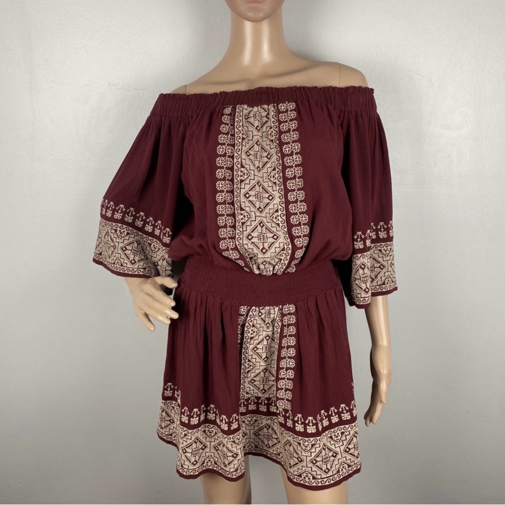 TULAROSA REVOLVE OFF-THE-SHOULDER EMBROIDERED MINI DRESS - Picture 2 of 9